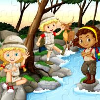 ملصق اللعبة Camping Kids Jigsaw