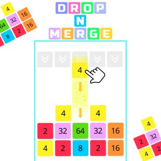 ملصق اللعبة Drop n Merge Blocks