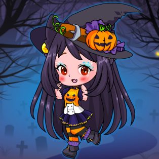 poster of Halloween Chibi Couple game