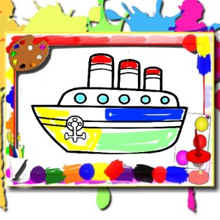 ملصق اللعبة Boats Coloring Book