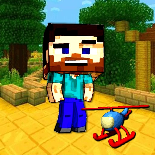 poster of Play Mineblock Helicopter Adventure Game Online 2024 game