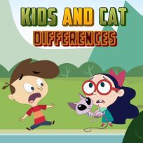 ملصق اللعبة Kids And Cat Differences