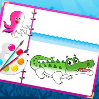 ملصق اللعبة Sea Creatures Coloring Book