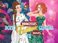 poster of Princesses Fashion Wars: Boho VS Gowns game