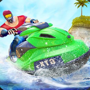 ملصق اللعبة Jet Ski Racing Games Jetski Shooting Boat Games