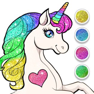 ملصق اللعبة Unicorn Dress Up Coloring Book