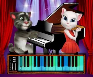 poster of Play Talking Tom Piano Time Game Online 2024 game
