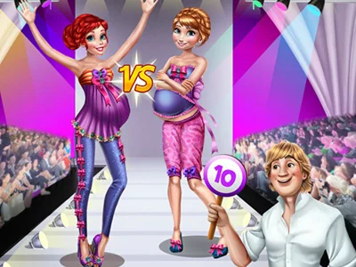 poster of Play Pregnant Princesses On Catwalk Game Online 2024 game