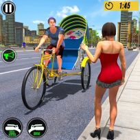 ملصق اللعبة Bicycle Tuk Tuk Auto Rickshaw Free Driving Game