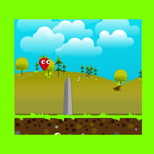 poster of Play Bouncing Strawberry Game Online 2024 game