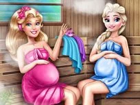 poster of Cute Mommies Pregnant Sauna game