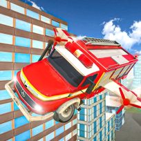 ملصق اللعبة Flying Fire Truck Driving Sim