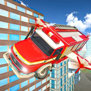 poster of Flying Fire Truck Driving Sim game