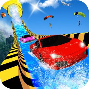 poster of Water Slide Car Racing adventure 2020 game