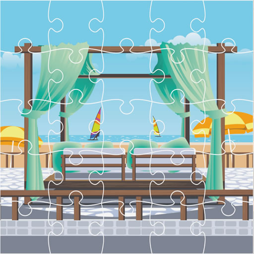 poster of Play Cabana Beach Jigsaw Game Online 2024 game