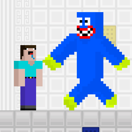poster of Play Noob vs Blue Monster Game Online 2024 game