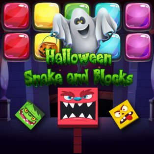 poster of Halloween Snake and Blocks game