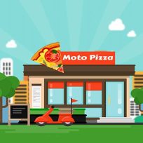 ملصق اللعبة Moto Pizza