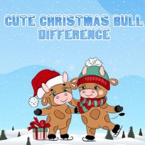 ملصق اللعبة Cute Christmas Bull Difference