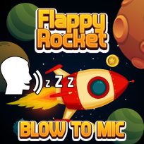 ملصق اللعبة Flappy Rocket Playing with Blowing to Mic