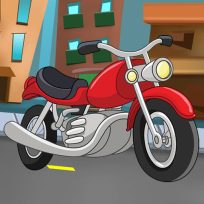 ملصق اللعبة Cartoon Motorbike Jigsaw