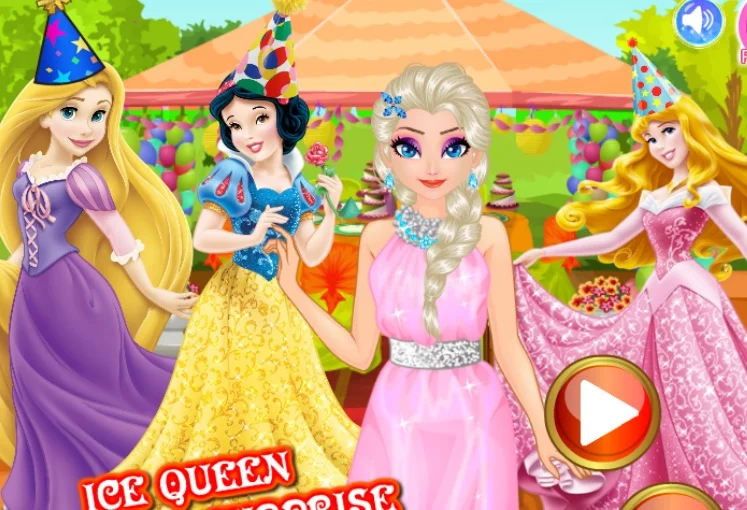 poster of Play Ice Queen Surprise Birthday Party Game Online 2024 game