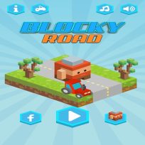 ملصق اللعبة Blocky Road Runner Game 2D