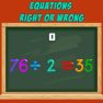 poster of Equations Right or Wrong game