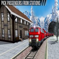 ملصق اللعبة Uphill Station Bullet Passenger Train Drive Game