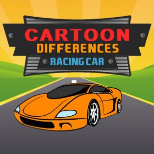 ملصق اللعبة Cartoon Racing Car Differences