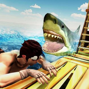 poster of Raft Shark Hunting game