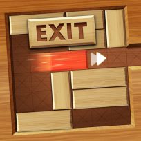 poster of EXIT unblock red wood block game