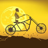 ملصق اللعبة Halloween Wheelie Bike