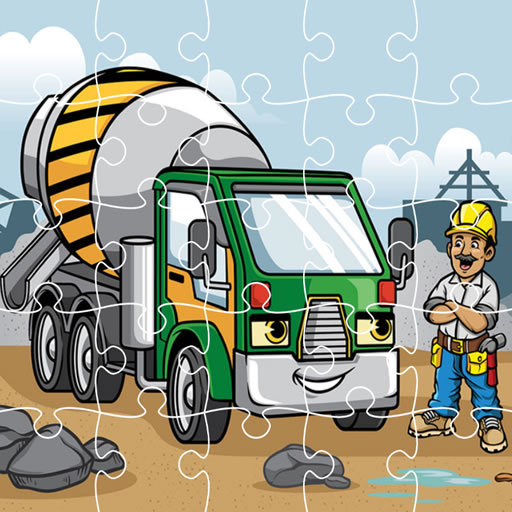 poster of Play Construction Trucks Jigsaw Game Online 2024 game