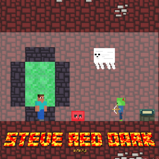 poster of Play Steve Red Dark Game Online 2024 game