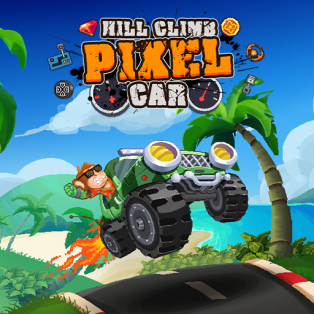 ملصق اللعبة Hill Climb Pixel Car