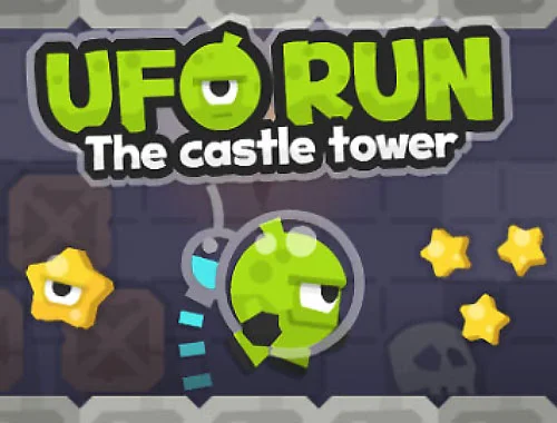 poster of Play UFO Run. The castle tower Game Online 2024 game