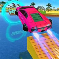 ملصق اللعبة Water Car Stunt Racing 2019 3D Cars Stunt Games