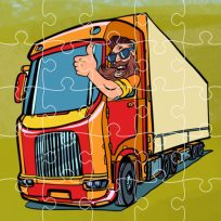 ملصق اللعبة Semi Trucks Jigsaw