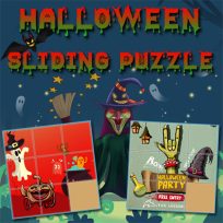 ملصق اللعبة Halloween Sliding Puzzle