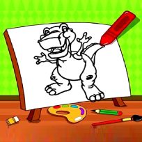 poster of Easy Kids Coloring Dinosaur game