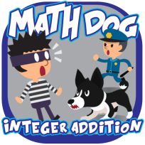 ملصق اللعبة Math Dog Integer Addition