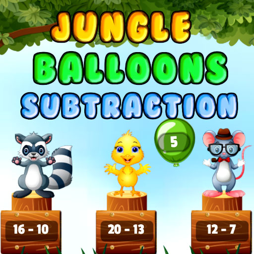 poster of Play Jungle Balloons Subtraction Game Online 2024 game