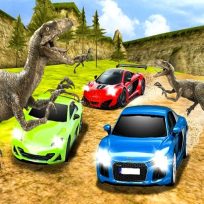 ملصق اللعبة Dino Car Race