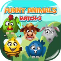 ملصق اللعبة Funny Animals Match 3