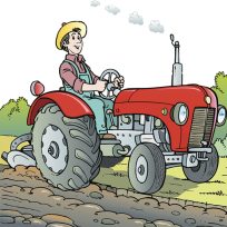 ملصق اللعبة Cartoon Tractor Puzzle