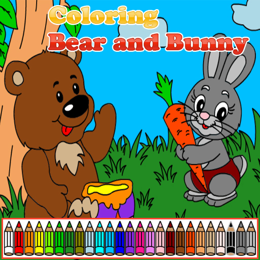 poster of Play Coloring Bear and Bunny Game Online 2024 game
