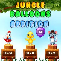 ملصق اللعبة Jungle Balloons Addition