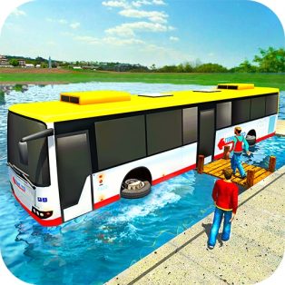 poster of Floating Water Bus Racing Game 3D game