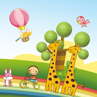 ملصق اللعبة Cartoon Giraffe Puzzle